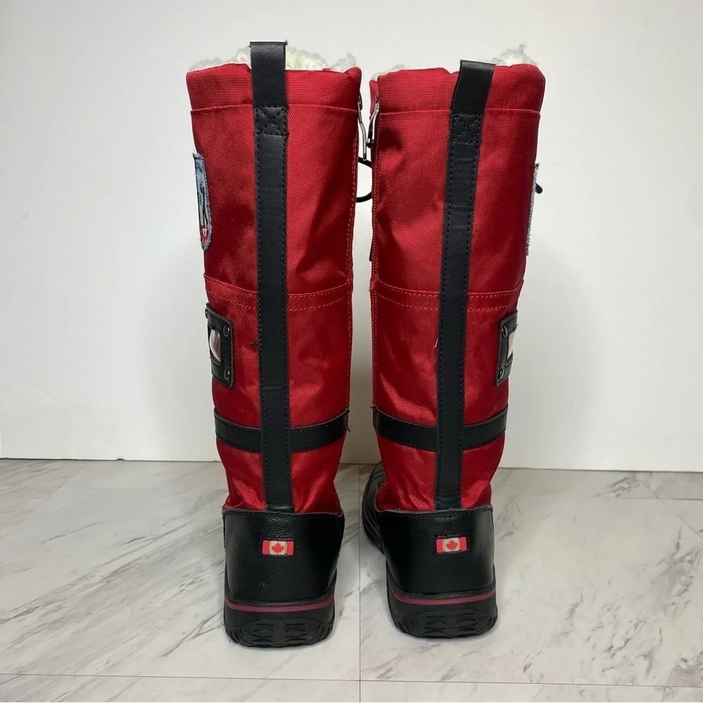 New! Pajar Grip Zip Red Lace Up Snow Boot 5 / 5.5